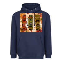 Navy Pumpkins Leaves Flannels Hayrides Football Heavyweight Hoodie - texasbilliewilder