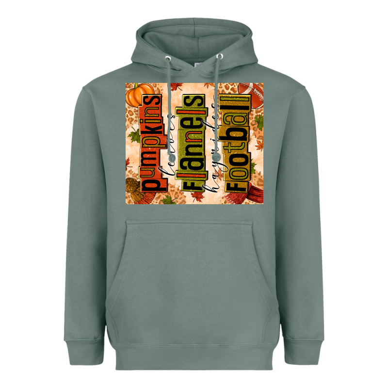 Pumpkins Leaves Flannels Hayrides Football Heavyweight Hoodie by texasbilliewilder | Teevron