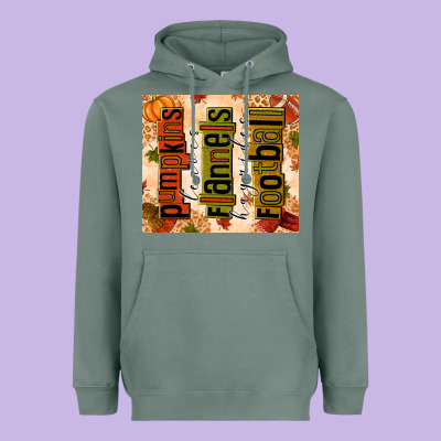 Pumpkins Leaves Flannels Hayrides Football Heavyweight Hoodie Designed By Texasbilliewilder