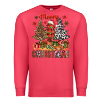 Cardinal Merry Christmas with western trees Premium Sweatshirt - NancyCooperArtShop