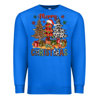 True Royal Merry Christmas with western trees Premium Sweatshirt - NancyCooperArtShop