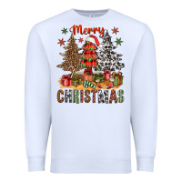 White Merry Christmas with western trees Premium Sweatshirt - NancyCooperArtShop