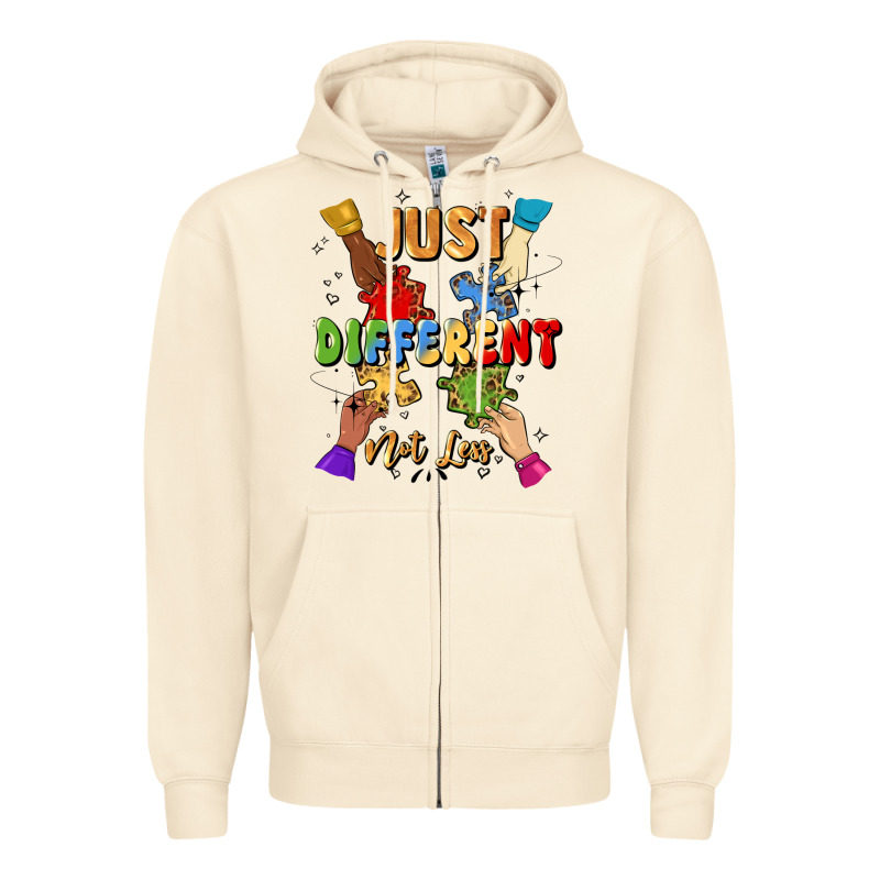 Just Different Not Less Zipper Hoodie by Artiststas | Teevron