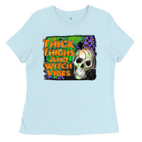 Baby Blue thick thighs and witch vibes Ladies Tee - JahusDesignShop