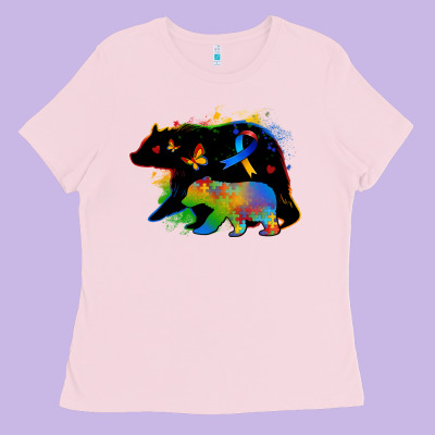 Autism Mama Bear Ladies Tee Designed By Zillion Design Studio