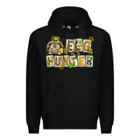 Black Egg hunter with plate letters Easter Day Premium Hoodie - HowdyJamesFarm