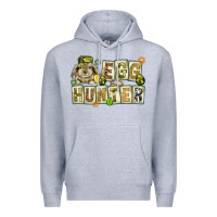Heather Grey Egg hunter with plate letters Easter Day Premium Hoodie - HowdyJamesFarm