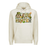 Oatmeal Heather Egg hunter with plate letters Easter Day Premium Hoodie - HowdyJamesFarm