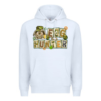White Egg hunter with plate letters Easter Day Premium Hoodie - HowdyJamesFarm