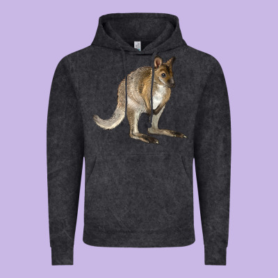 Hand Drawn Wallaby Animal Vintage Hoodie Designed By Lillyallendesigns
