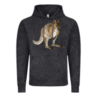 Vintage Black Hand Drawn Wallaby Animal Vintage Hoodie - LillyAllenDesigns