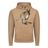 Vintage Coffee Hand Drawn Wallaby Animal Vintage Hoodie - LillyAllenDesigns