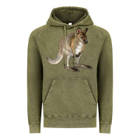 Vintage Olive Hand Drawn Wallaby Animal Vintage Hoodie - LillyAllenDesigns
