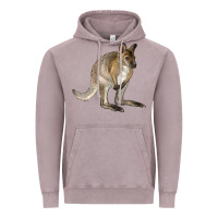 Vintage Zinc Hand Drawn Wallaby Animal Vintage Hoodie - LillyAllenDesigns