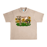 French Oak charolais bull with sunflowers Urban Heavy Tee - LillyAllenDesigns