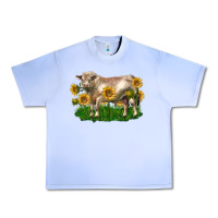 Grape Ice charolais bull with sunflowers Urban Heavy Tee - LillyAllenDesigns