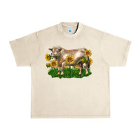 Sandshell charolais bull with sunflowers Urban Heavy Tee - LillyAllenDesigns