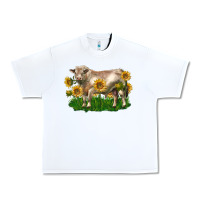 White charolais bull with sunflowers Urban Heavy Tee - LillyAllenDesigns