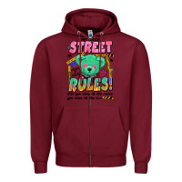 Burgundy street rules Zipper Hoodie - Artiststas