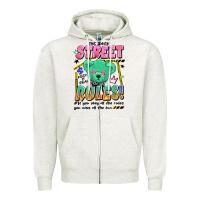 Oatmeal Heather street rules Zipper Hoodie - Artiststas