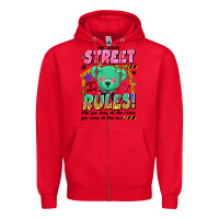 Red street rules Zipper Hoodie - Artiststas