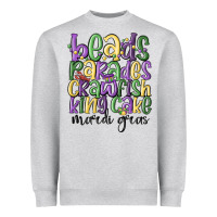 Heather Grey beads parades crawfish king cake mardi gras Heavyweight Sweatshirt - MaliasSmallBusiness