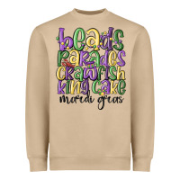 Beads Parades Crawfish King Cake Mardi Gras Heavyweight Sweatshirt | Teevron