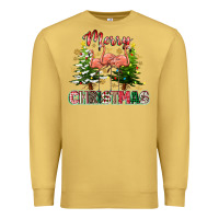 Antique Gold Merry Christmas flamingo Premium Sweatshirt - texasbilliewilder