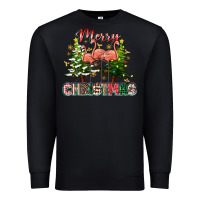 Black Merry Christmas flamingo Premium Sweatshirt - texasbilliewilder