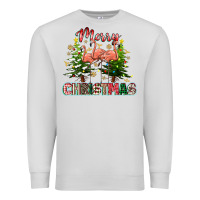 Dove Grey Merry Christmas flamingo Premium Sweatshirt - texasbilliewilder