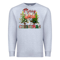 Heather Grey Merry Christmas flamingo Premium Sweatshirt - texasbilliewilder