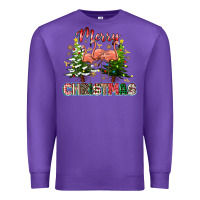 Purple Merry Christmas flamingo Premium Sweatshirt - texasbilliewilder