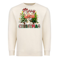 Sandshell Merry Christmas flamingo Premium Sweatshirt - texasbilliewilder