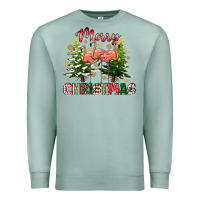 Seafoam Merry Christmas flamingo Premium Sweatshirt - texasbilliewilder