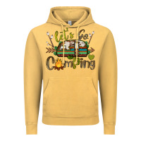 Vintage Mustard let's go camping Vintage Hoodie - BarkalooDesign