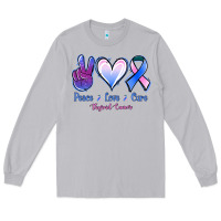 Moon Dust Peace love cure Thyroid Cancer Long Sleeve Tee - NancyCooperArtShop