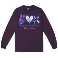 Plum Peace love cure Thyroid Cancer Long Sleeve Tee - NancyCooperArtShop