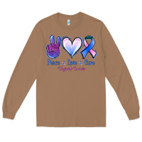 Toasted Coconut Peace love cure Thyroid Cancer Long Sleeve Tee - NancyCooperArtShop