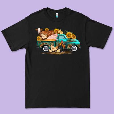 Western Farm Truck Farm Animals Premium Tee Designed By Fadigitalartstudio