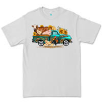 Dove Grey western farm truck farm animals Premium Tee - FaDigitalArtStudio