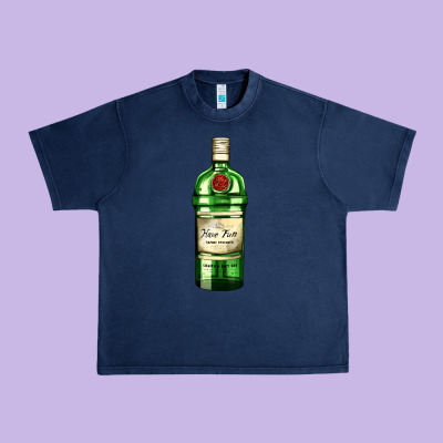Have Fun Gin Bottle Urban Heavy Tee Designed By Adodesignshop