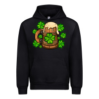 Black St. Patrick's Beer and shamrock Urban Hoodie - OliviaCreatesArt