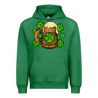 Emerald St. Patrick's Beer and shamrock Urban Hoodie - OliviaCreatesArt