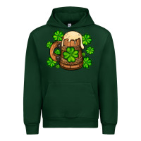 Forest Green St. Patrick's Beer and shamrock Urban Hoodie - OliviaCreatesArt