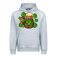 Heather Grey St. Patrick's Beer and shamrock Urban Hoodie - OliviaCreatesArt