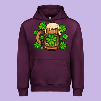 St. Patrick's Beer And Shamrock Urban Hoodie Designed By Oliviacreatesart