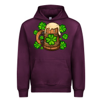 Mauve Wine St. Patrick's Beer and shamrock Urban Hoodie - OliviaCreatesArt