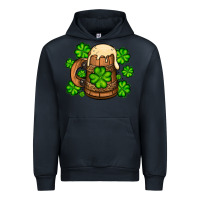 Navy St. Patrick's Beer and shamrock Urban Hoodie - OliviaCreatesArt