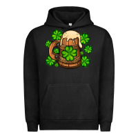 Pigment Black St. Patrick's Beer and shamrock Urban Hoodie - OliviaCreatesArt