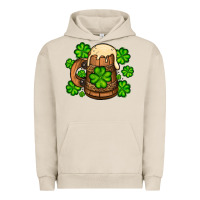 Pigment French Oak St. Patrick's Beer and shamrock Urban Hoodie - OliviaCreatesArt